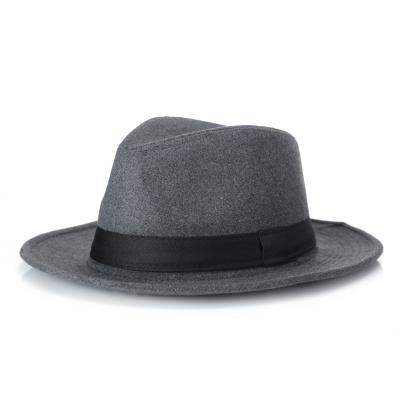 China European and American Style Men's Felted Hat Pitcher Bell Roof Wool Formal Hat for sale