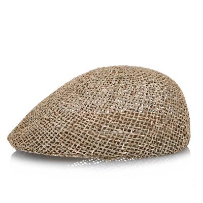 China Fashion Classic Retro Sea Grass Beret British High Fragrance Natural Breathable Sunscreen Fashion Classic Hat for sale