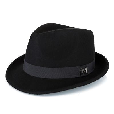 China European and American pure wool vintage style woolen felted hat small wide brim top hat for sale