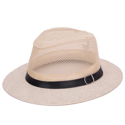 China European and American mesh flat brim polyester style top hat in summer is a super breathable top hat for sale