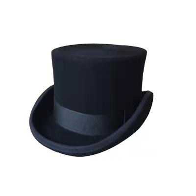 China European and American best-selling felt black presidential hat big style jazz hat for sale