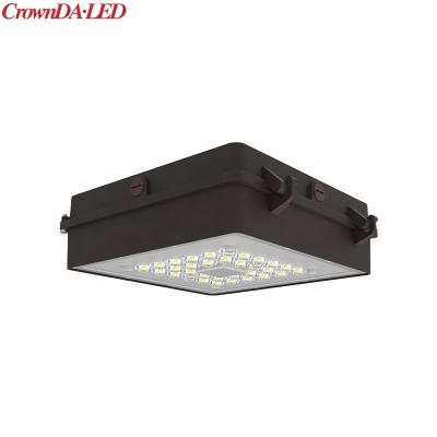 China Gas Station ETL DLC Listed 60w 80w 100w 120w Led Canopy Lights With Brown Rugged And Durable Aluminum Housing for sale