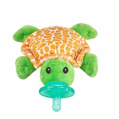 China Wholesale Cute Eco-friendly Silicone Pacifier Girls Toy Newborn Baby Kids Boys Plush Pacifier Holder Rattle Animal Toy for sale