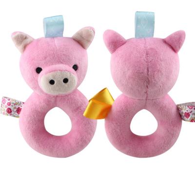 China Eco-Friendly Infant Educational Toys Plush Baby Rattle Toys Colorful Cute Bear Kids Push Bell for sale