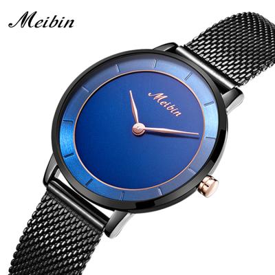 China MEIBIN 1186 Stainless Steel Band Quartz Lady Watch Luxury Fashion Logo Wholesale Custom Logo Watch for sale