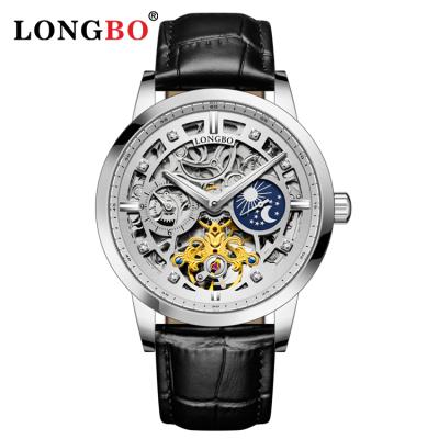 China LONGBO 83262 High Quality Water Resistant Mens Sports Watch Mechanical Luxury Classic Style Watch For Men Leather Band for sale