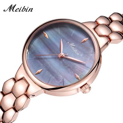 China Water Resistant MEIBIN 1073 2020 latest 3atm business quartz wristwatch strap display case water resitaint cheap woman watch for sale