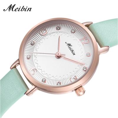 China MEIBIN 1113 Luxury Leather Band Wristwatches Casual Wholesale Quartz Logo Water Resistant Custom Watch For Lady for sale