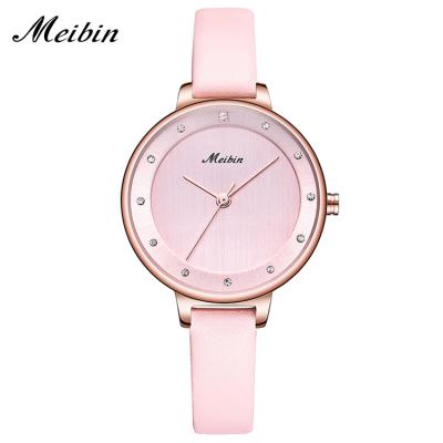 China MEIBIN 1080 Water Resistant Band Quartz Leather Watch For Women Brand Luxury New Custom Water Resistant Casual Watch for sale