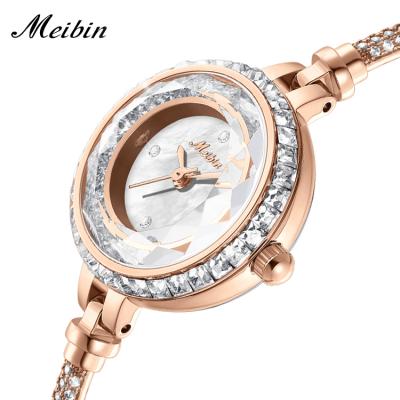 China MEIBIN 1643 Style Bracelet Stainless Steel Water Resistant Luxury Quartz Ladies Watch Custom Made Your Brand OEM for sale