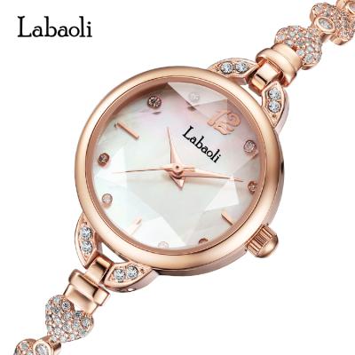 China High quality stainless steel luxury water resistant watch fashion quartz water resistant LABAOLI LA062 women custom brand for sale