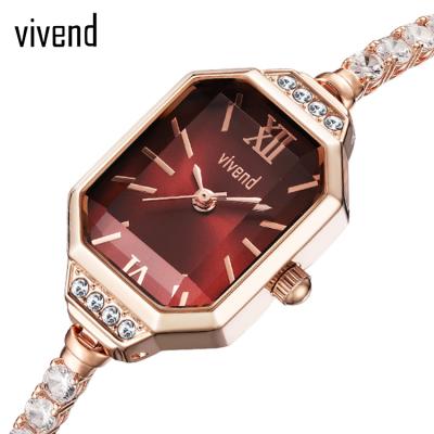 China Wholesale Minimalist Crystal Quartz Movement Wrist Watch Water Resistant VIVEND VD006 Waterproof Strap Fashion Women Watch for sale