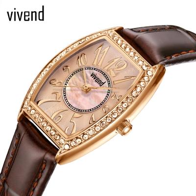 China VIVEND VD009 Fashion Women Quartz Watch Gift Leather Band Leather Band Water Resistant Wholesale Custom Logo for sale