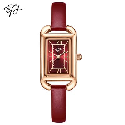 China Retail Luxury Leather Ladies Dress Watch OEM Quartz Water Resistant BF005 Brand Band Leather Wrist Watch for sale