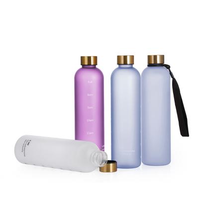 China Durable Personalized Tritan Outdoor Plastic Water Bottle Frosted With Weather Marker for sale