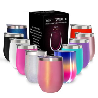 China Hot Selling Sustainable Custom Stainless Steel Tumbler Dual Wall Personalized Wine Tumbler With Lid for sale