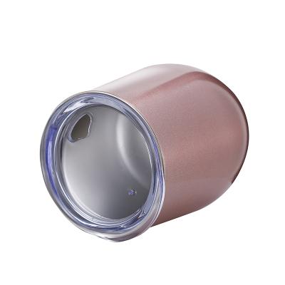 China Sustainable Rose Gold Stainless Steel Double Wall Sublimation Masks Wine Tumbler Cup BPA Free With Straw for sale