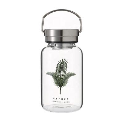 China Sustainable Ready To Ship Eco - Friendly Glass Water Bottle BPA Free Glass Jars And Bottles Customized Glass Bottle for sale