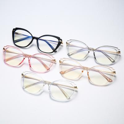 China Popular Hot Sale High Quality Fashion Cat Eyeglasses Frames Metal for sale