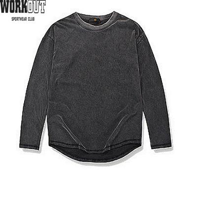 China Anti-wrinkle WORKOUT fashion crewneck t-shirt men's t-shirt custom plain vintage long sleeve t-shirt for men for sale