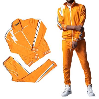 China OME Breathable Custom Logo Wholesale Custom Logo Fashion Polyester Sublimation Zipper Tracksuit Sportswear Sweatsuit Slim Fit Mensset for sale