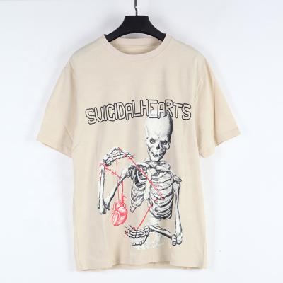 China Halloween Breathable T Shirts Wholesale 3d Printing T-shirt Digital 100% Cotton Skull T-shirt for sale