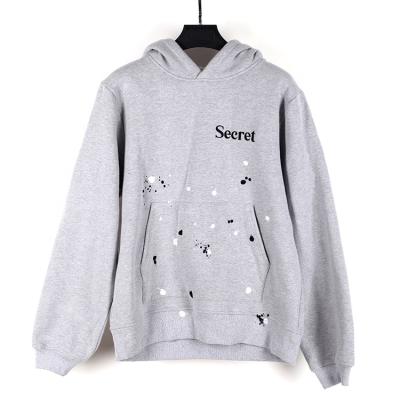 China 2021 Oversized Pullover Paint Drop Embroidered Breathable Custom Hoodies Splatter Hoodies For Men for sale