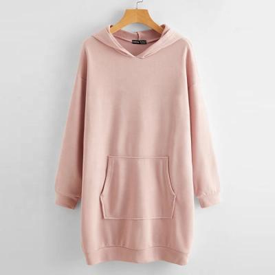 China High quality simple women's WORKOUT WORKOUT long sleeve hoodie dress cotton custom hoodie dress for women for sale