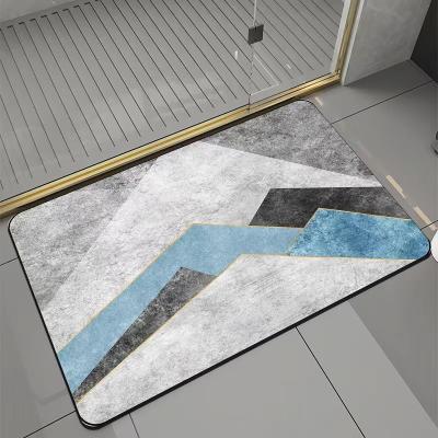 China 2022 Bathroom Water Cover Set Washable Diatom Mud Absorbent Floor Mat Anti Slip Diatom Absorb Bath Mat Factory Price Anti-slip Mat for sale