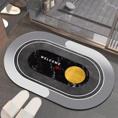 China 2022 Washable Color Changing Bath Mat Black Mat Slips Eco - Friendly Anti Absorb Diatomite Earth Bath Mat for sale