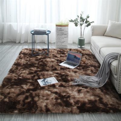 China High Quality Modern Comfortable Washable Tie Dye Long Hair Bedside Rug for sale