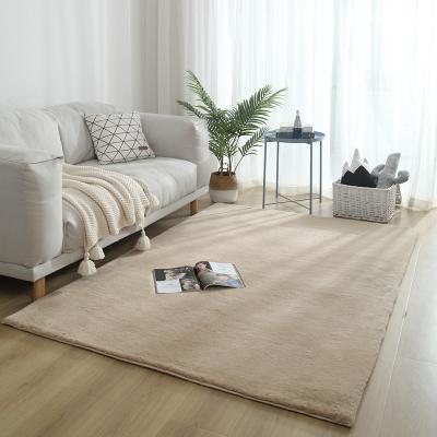 China Small Washable Modern Minimalist Home Sofa 1.5cm Solid Color Rabbit Fur Blanket for sale