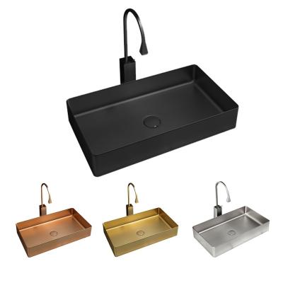 China Modern Multiple Options Rectangle Black Bathroom Countertops Products Accessory Sinks For Villa, Hotel, Home for sale