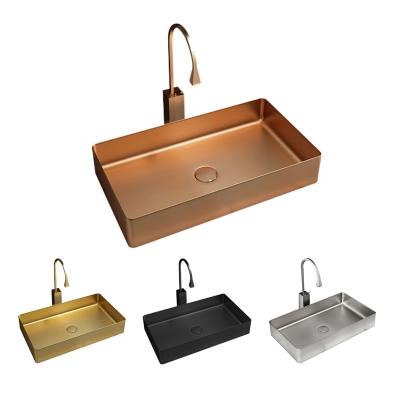 China Modern Black Vanity Countertops Rectangular Rose Gold Hotel Bathroom Sink Vanity Faucet Bathroom Sink for sale