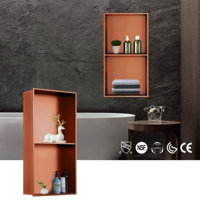 China Modern Professional Modern Style Rectangular Shape Waterproof Bathroom Accessories Tile Recessed Shower Metal Wall Niche for sale