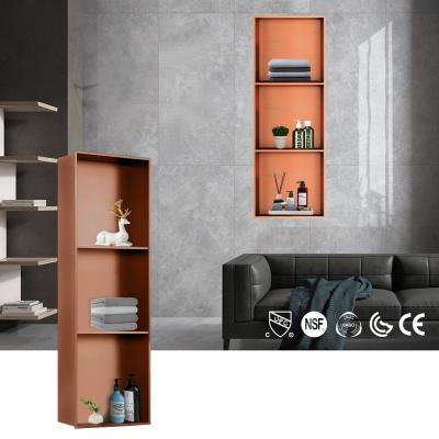 China Modern Luxury Swept Rose Gold ODM/OEM Shower Room Hidden Stainless Niche Recessed Shower Beams Wall Mounted Niche for sale