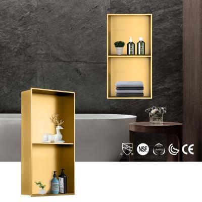 China Modern Customized 304 Stainless Steel Black Gold Double Chromed Bathroom Niche Shower for sale