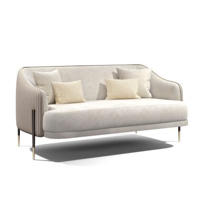 China New Design High Grade Velvet Metal Leg Sofa Living Room Classic Leisure Home Furniture Velvet Single Sofa for sale