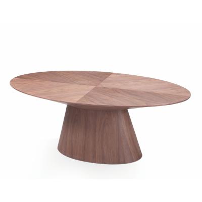 China Modern Simple Walnut Oval Solid Wood Coffee Table Living Room Tea Table Simple Oval Coffee Table for sale