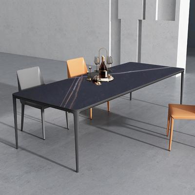 China Aluminum Alloy Modern Rectangular Marble Leg Dining Table Design Detachable Conference Table for sale