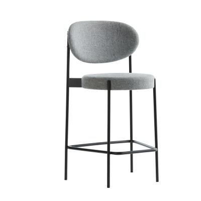 China Modern Modern Velvet Fabric Bar Chair Kitchen Bar Stool Series Iron Art Commercial Bar Counter Stool for sale