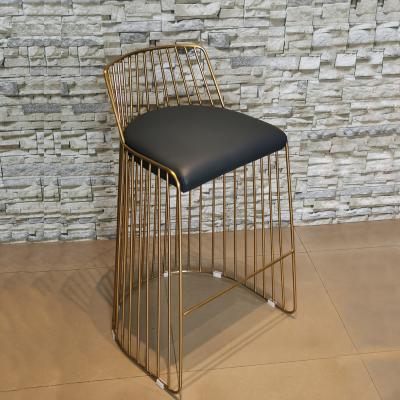 China Solid Stainless Steel Modern Lightweight Luxury Leather Hotel Reception Chair Bar Chair for sale