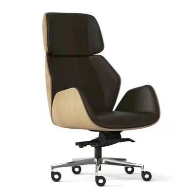 China Modern Rotation Office Chairs Home Office Back Home Black Leather High Chair Multifunctional Swivel Chair for sale