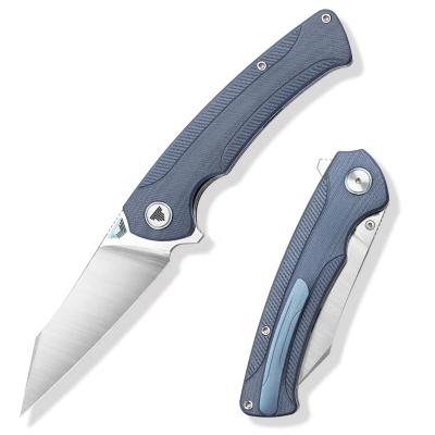 China Slide Open Custom S35VN Powder Steel Blade Titanium Thumb Studs Multi Outdoor Camping EDC Folding Pocket Knife for sale