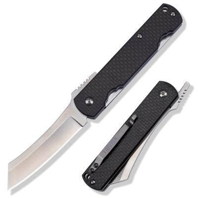 China Japanese Style Slide Style D2 Carbon Fiber Tool Steel Higonokami Modern Open Pocket Knives Cut Folding Knife With Handle Group Of Ten for sale