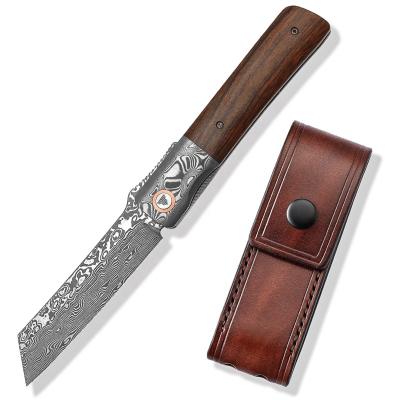 China Modern Handmade Japanese Steel Slide Open Damascus Higonokami Pocket Knives For EDC Outdoor Camping Hunting Folding Knife for sale