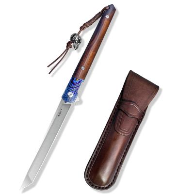 China Japanese Style Ironwood Handle EDC Folding M390 Mister Slide Open Handmade Knives Powder Stainless Steel Pocket Knife for sale