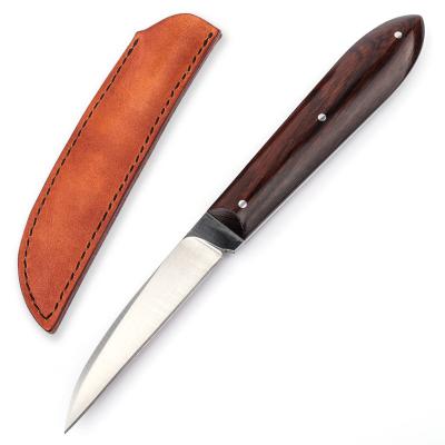 China Slide Open 3 In Full Tang Outdoor Fixed Blade M390 Stainless Steel Camping Hunting Combat Survival Fruit Peeling Knife With Ironwood Handle for sale