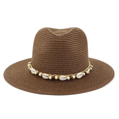 China Image Women's UPF50 Summer Straw Hat Wide Brim Fedora Sun Beach Foldable Hat for sale