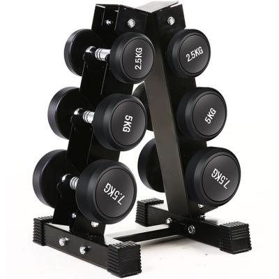 China Durable Fitness Commercial Gym Dumbell Weights Black Cast Iron Dumbbells 10kg 25kg PU Heavy Dumbbell Set Set for sale